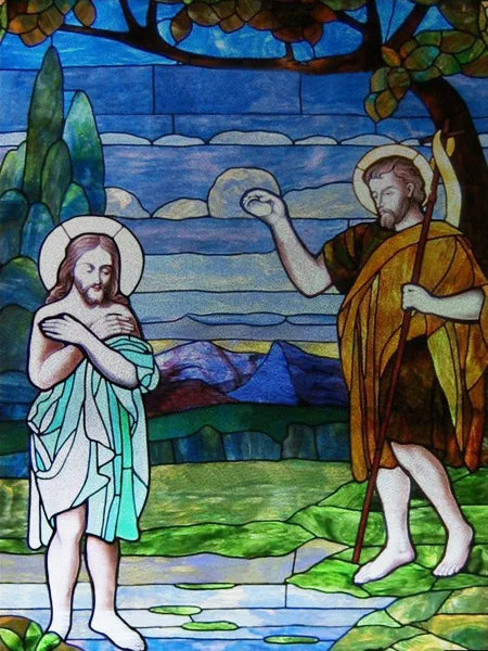 Custom Size Stained Glass Window Film Church style Jesus Angel Picture Sticker Frosted Static Cling Home Church Office Decor