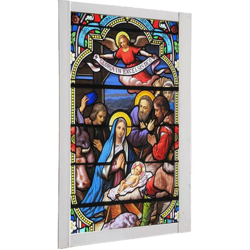 Custom Size Window Film, Stained Glass Films, Jesus Virgin Mary, Frosted Foil Door Stickers ,Church Poster, Home Decor