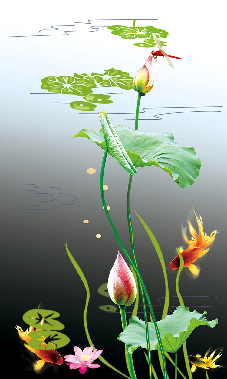 Custom Size Window Films PVC Self Adhesive or Static Cling Glass Film Home Decorative Frosted Privacy Sticker Lotus flower