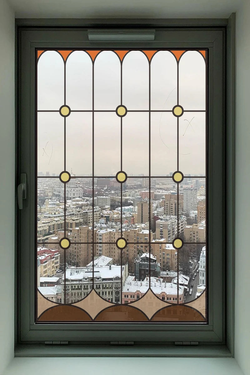 2 Double Sided Stained Glass Film Door Sticker,Decals Window Film,Alert Birds,Dogs,Kids,Guests.Warn Protect Safety Static Cling