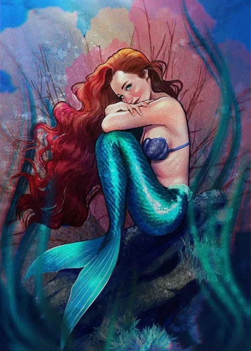 Custom Size Window Stained Glass Films,Mermaid with long hair Picture,Stickers For Bathroom Bedroom Door Office Home Decor