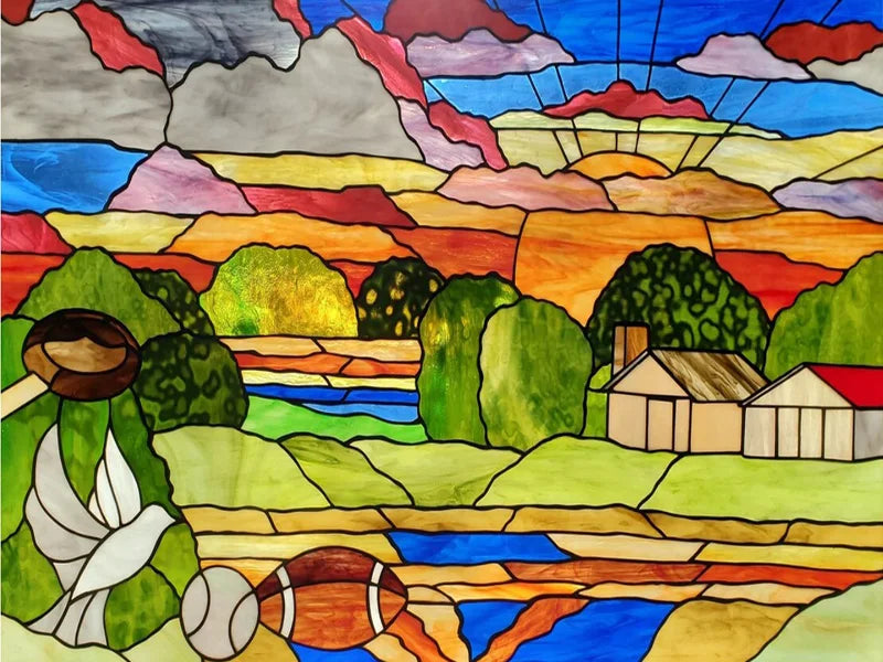 Custom Size Stained Glass Window Film, Frosted Privacy, Static Cling, Church, Mythological People, Transom Window, Home Decor