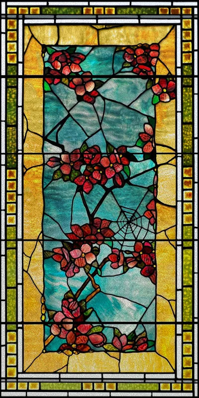 Custom Size Stained Glass Window Film, Frosted Privacy, Static Cling, Retro Matte Sticker, Bathroom Door, Office, Home Decor