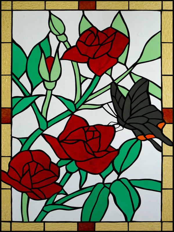 Window Film Frosted Stained Glass Films,Customized Privacy Static Cling,Retro Colorful Stickers For Shower Bathroom Skylight