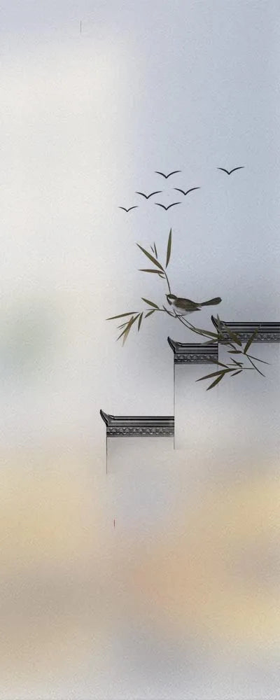 Custom Size Stained Glass Window Film,Frosted Privacy, Static Cling, Door Sticker,Kitchen and Bathroom, Tree Home Decor