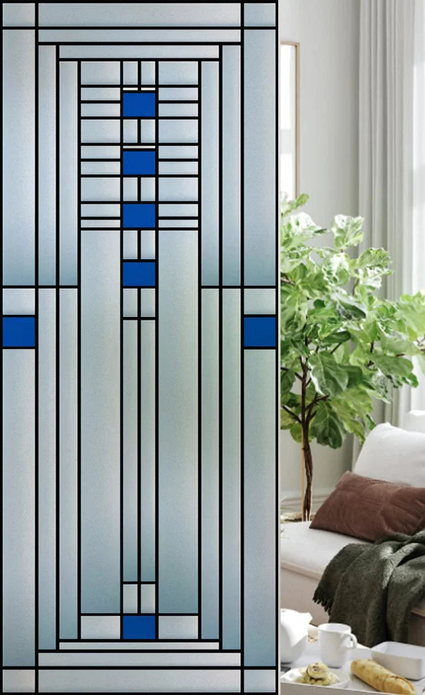 Custom Size Stained Glass Window Film, Frosted Privacy, Static Cling, Retro Country, Door Sticker, Bathroom, Office, Home Decor