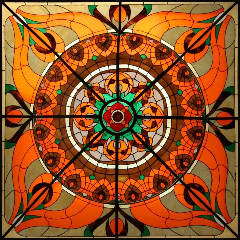 Stained Glass Window Film Frosted Glass Sticker,Custom made to fit any Window Size or Shape,Kitchen Bathroom Door Home Decor