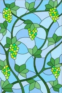 Custom Size Stained Glass Window Film Fruit Pattern Grape Mango Watermelon For Rectangular Shape Glass Office Door Home Decor