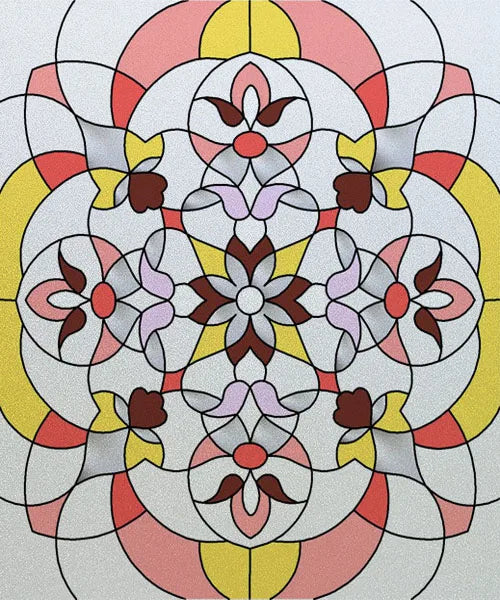 Custom size Glass Films Stained Glass Stickers Static Cling Frosted Privacy PVC Print Flower,Cat,Fish For Window Door Home Decor