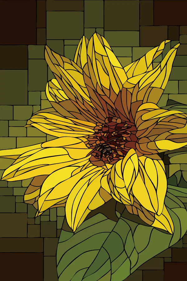 Window Film Stained Glass Stickers,Custom size Static Cling Sunflower Privacy Films Door Sticker Kitchen Office Home Decor