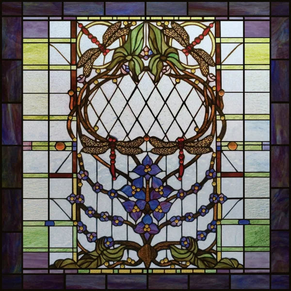 Custom Size Window Film, Stained Glass, Decorative Window Sticker, Privacy Frosted Static Cling, Decal for Glass Door, Office