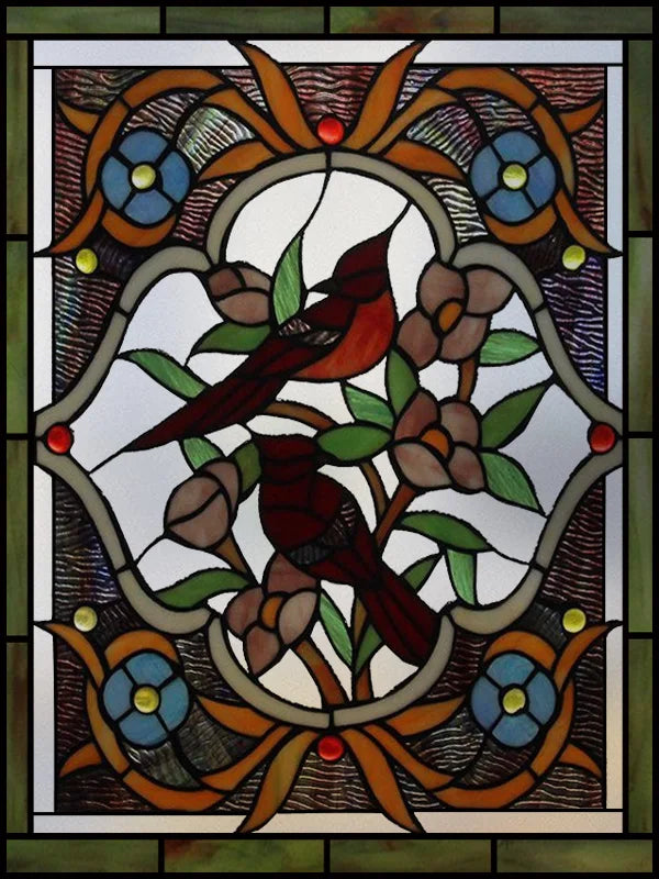 Frosted Stained Glass Window Film, Customized Art, Peacock Hummingbird Static Cling Sticker,Home Decor, Treatment