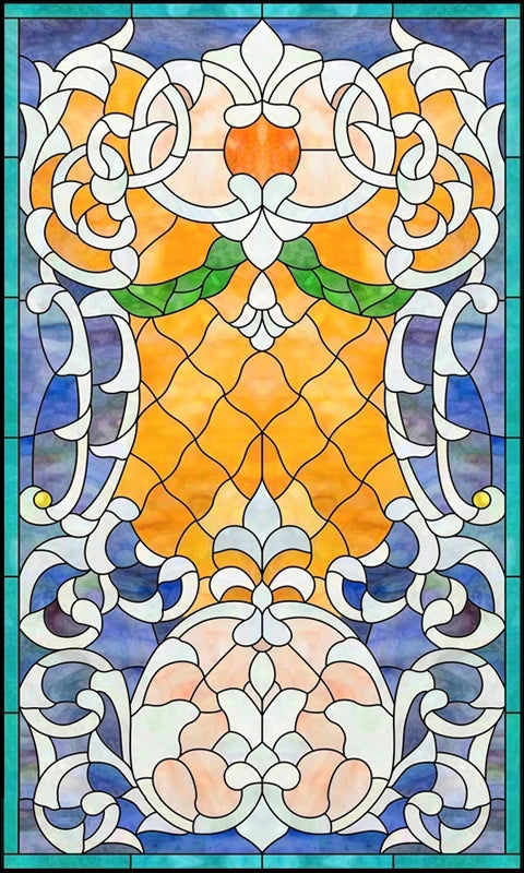 Window Film Victorian Stained Glass Films Customized Church-style Static Cling Sticker Kitchen Bathroom Substitute for Home