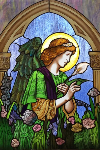 Custom Size Stained Glass Window Film, Church Sticker, Girl Angel Painting, Kitchen, Bathroom, Bedroom, Door, Home Decor