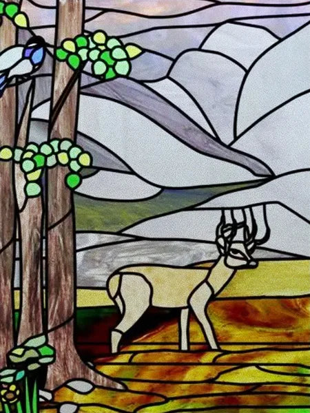 Custom Size Glass Window Film,Static Cling Frosted Opaque Glass Films,Stickers For Wardrobe Bathroom Kitchen Door,Tree Poster