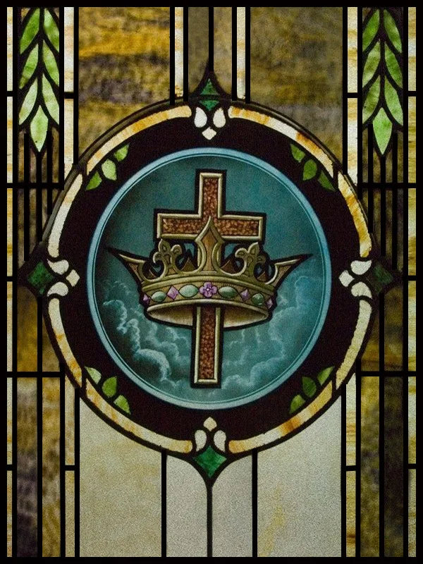 Custom Frosted Stained Glass Window Film,PVC Static Cling Films,Cross Church Decor Foil Stickers