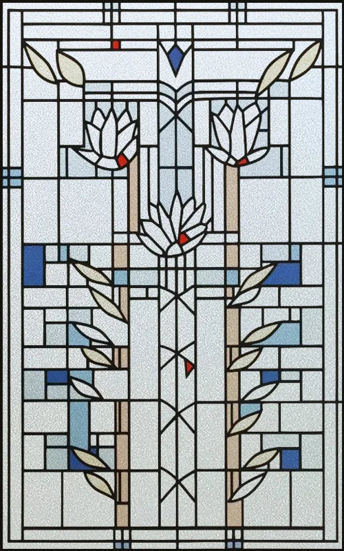 Custom Size Window Film Stained Glass Films Static Cling Frosted Retro Prairie Style Shower Kitchen Balcony Office Home Decor