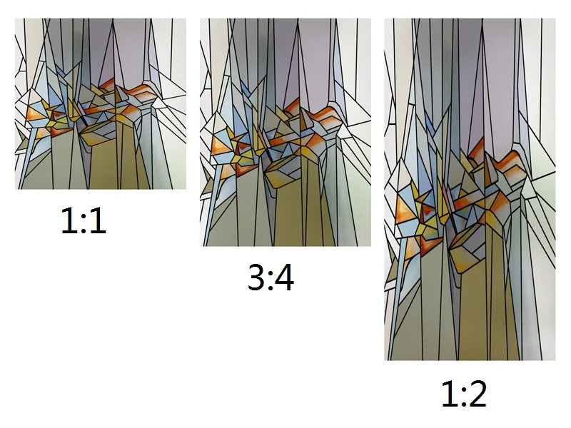 Stained Glass Window Film Frosted Sticker Multicolour,Custom made to fit any Size or Shape,Kitchen Bathroom Door Home Decor