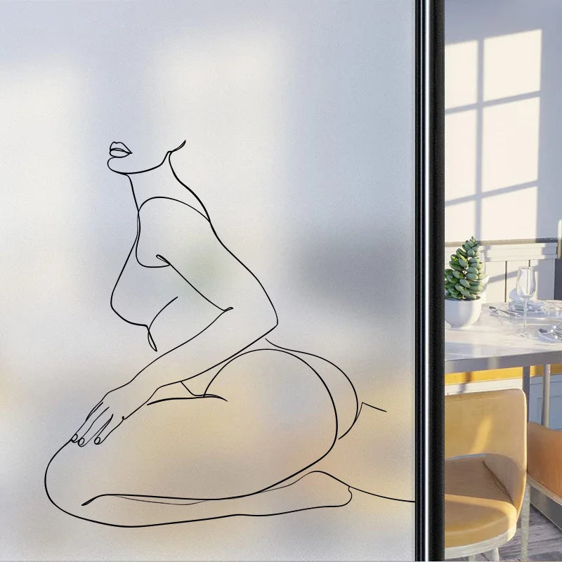 Custom Size Window Glass Films Window Film Static Cling Art Pictures Beauty Women Nude Girl Shower Nordic Obscure Stickers