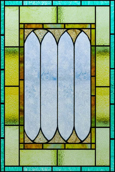 Custom Size Stained Glass Window Film Frosted Privacy Static Cling Retro Prairie Style Stickers Shower Kitchen Office Home Decor