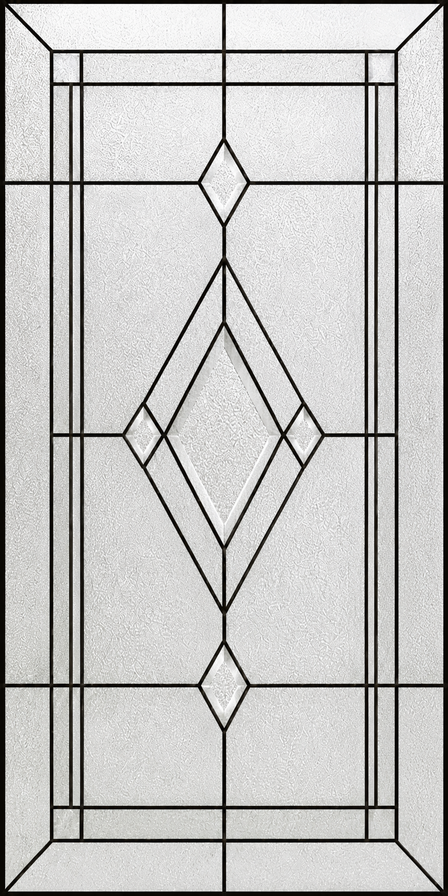 Clear beveled-look double diamond printed window film pattern