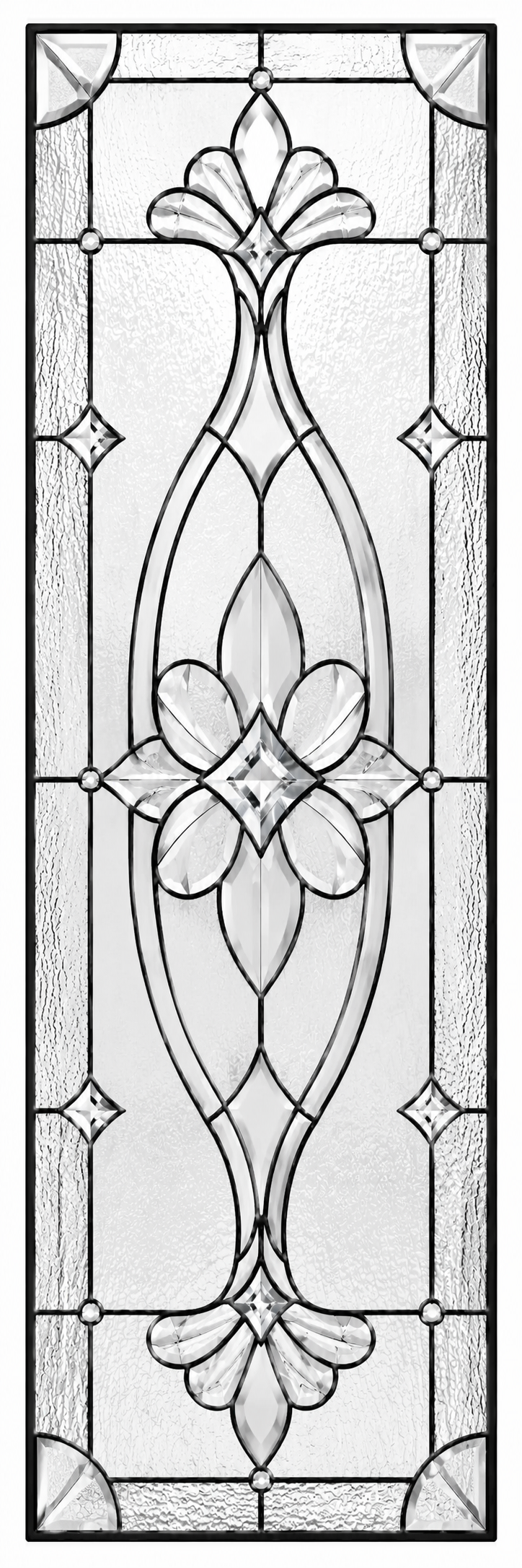 Victorian floral beveled-look printed window film pattern