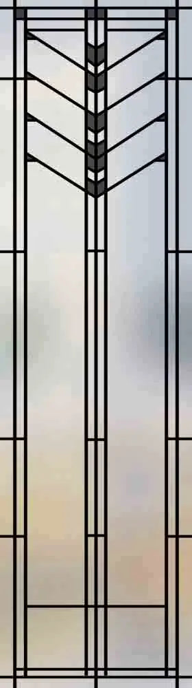 Custom Size Window Glass Films ,Privacy Window Stickers 3D Frosted Glass Film Prairie School Style Decorative Static Cling