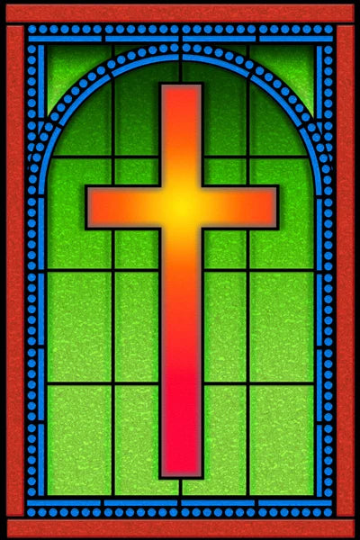 Frosted Stained Glass Window Film, Cross Dove Lily, Static Cling, Church, Home Decor, Bathroom, Kitchen, Door Sticker