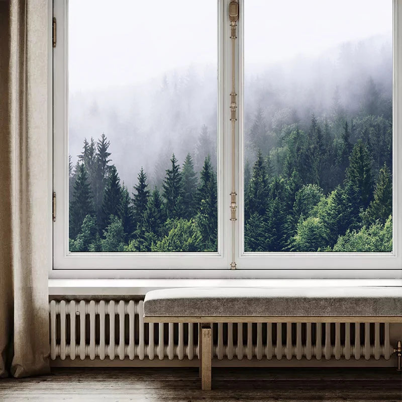 Stained Glass Wndow film Frosted Glass Sticker Forest Self adhesive or Static Cling  Custom Size 50x90cm/pc