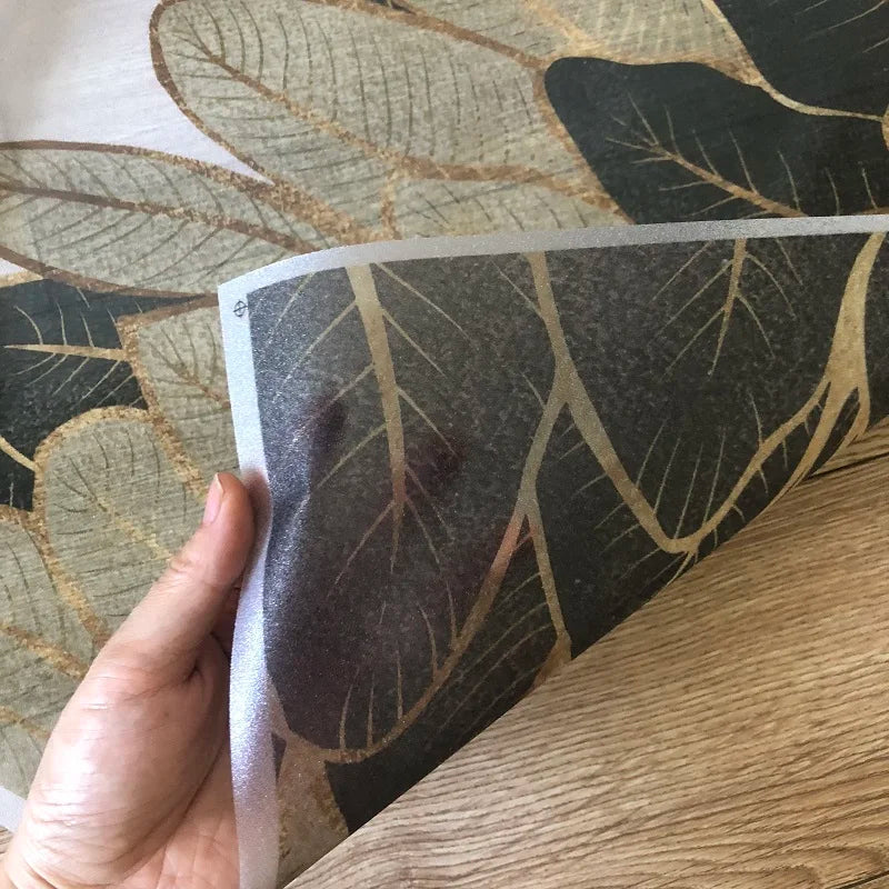 Custom Glass Films Window Film Electrostatic Frosted Sticker Door Stickers Waterproof Home Decor Gold Black White Leaf Pattern