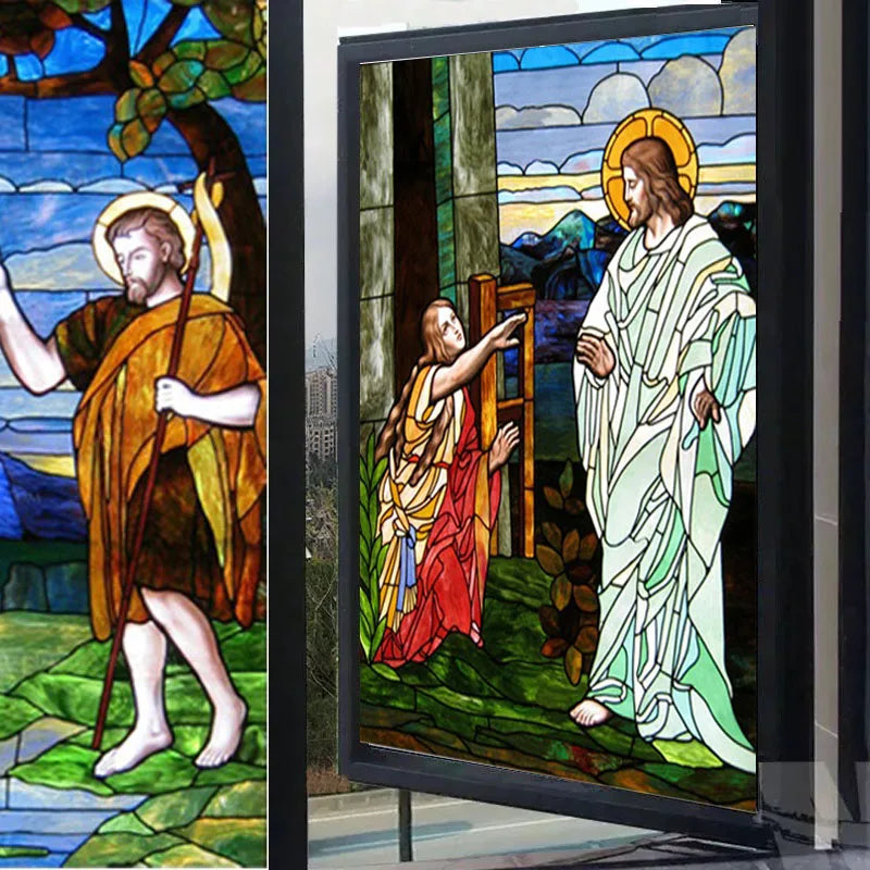 Jesus/Christ God/Virgin Mary Custom Size Window Film Glass Films Self-Adhesive Frosted Stained Stickers