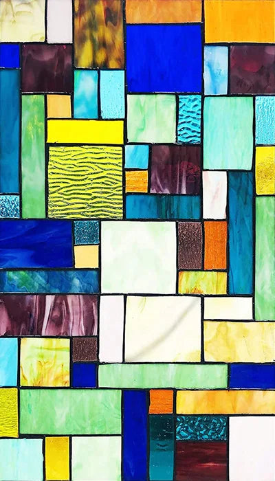 Custom Size Window Film, Stained Glass Stickers, Static Cling, 3D Print Rainbow Mosaic for Window Door, Home Decor