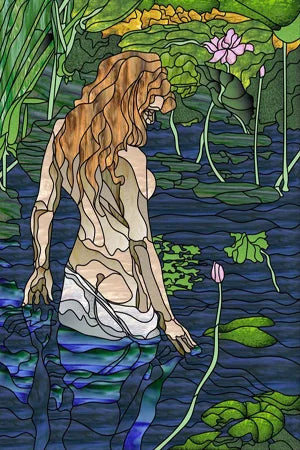 Frosted Stained Glass Window Film, Custom Size, Static Cling, People Girls Angel Sticker, Room, Kitchen, Office, Home Decor