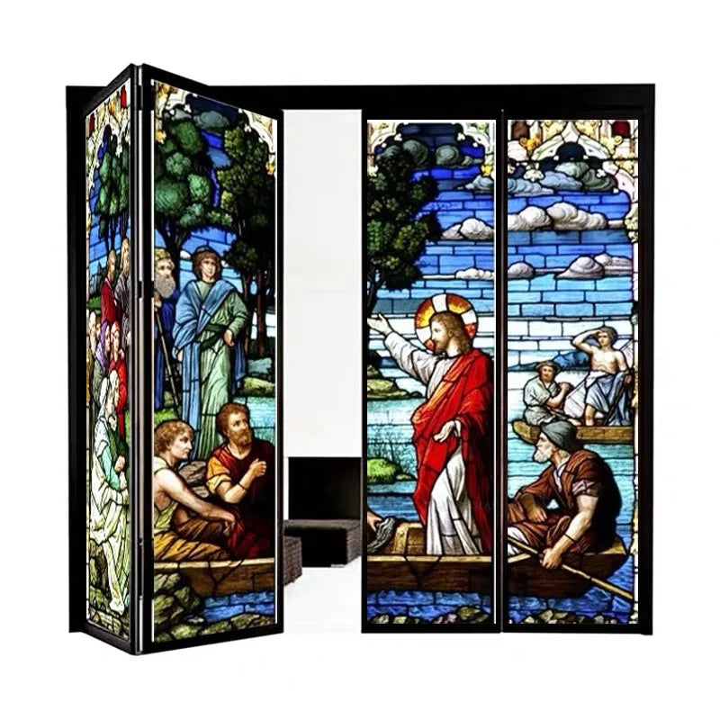 Custom size Window film Door sticker Father Lord Jehovah God and Jesus Christ Pictures Wall stickers Glass decor church glass