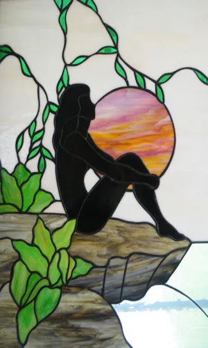 Custom Size Stained Glass Window Film, Static Cling Mermaid /Angel/Jesus Picture For Kitchen Bathroom Bedroom Glass Home Decor