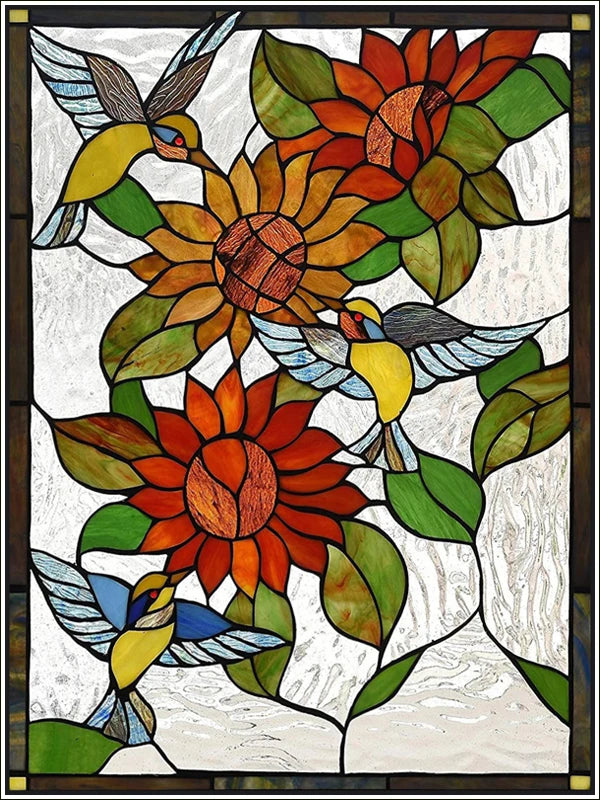 Window Film Frosted Stained Glass Films,Customized Static Cling Sticker,Privacy Protection Reusable Home-Decor Suncatcher