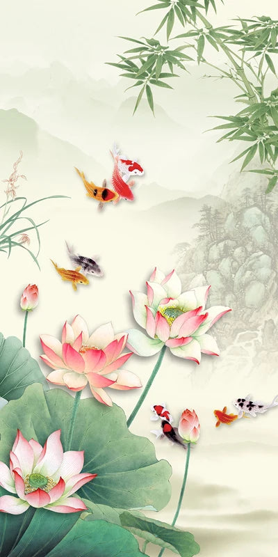 Stained Glass Door Stickers, Opaque Self-Adhesive, Lotus Poster for Kitchen, Bedroom, Bathroom, Customized Size