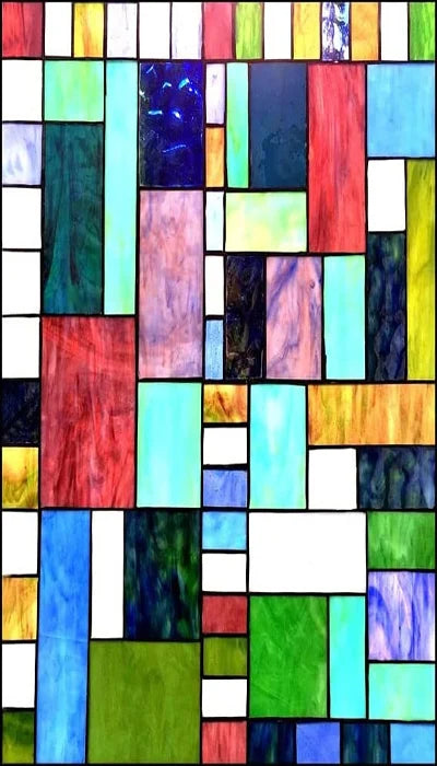 Custom Size Window Film, Stained Glass Stickers, Static Cling, 3D Print Rainbow Mosaic for Window Door, Home Decor