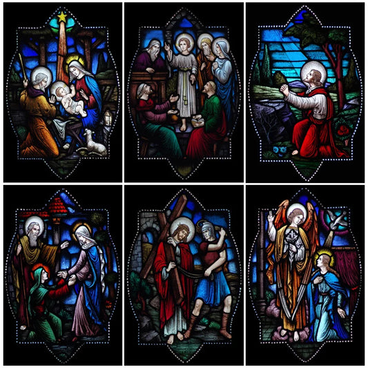 Custom Size Window Glass Films, Blackout, Opaque Static Cling Reusable Stickers, Mary Jesus'birth Church Door Glass, Home Decor