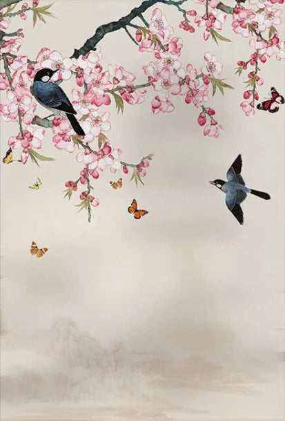 Custom Glass Window Film Static Frosted Light Transmitting Sticker Home Foil Stickers Waterproof Easy to install Flower Birds