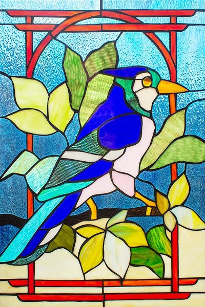 Customized Stained Glass Film Window Films Static Cling Frosted Sticker Tiffany-Style Poster Home Decor Church Peacock Birds