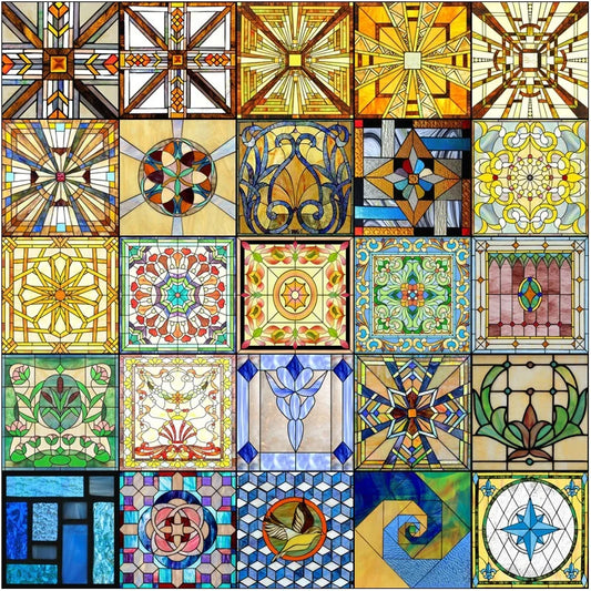 Window Film Frosted Stained Glass Films Customized Privacy Static Cling Vintage Colorful Stickers Shower Bathroom Skylight Decor