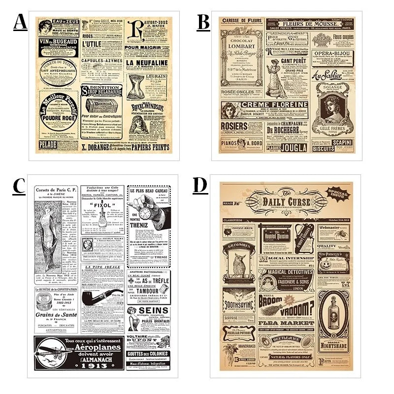 Custom Glass Window Film Static Frosted Glass Films Sticker Door Stickers ,Waterproof For Bathroom Easy To Install Retro Newspar