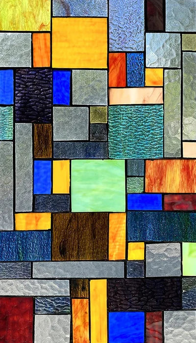 Custom Size Window Film, Stained Glass Stickers, Static Cling, 3D Print Rainbow Mosaic for Window Door, Home Decor