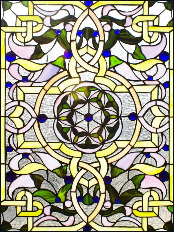 Window Film Frosted Stained Glass Films Customized Victorian-style Static Cling Sticker Kitchen Bathroom Substitute for Curtains