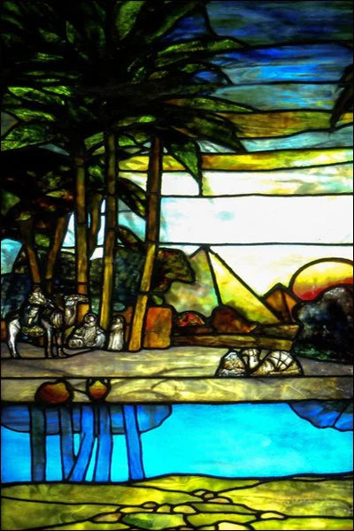 Custom Size Stained Glass Window Film Decorative Frosted Privacy Sticker Non Adhesive Static Cling Removable Retro Village Life