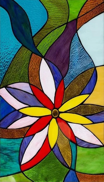 Custom Size Window Film, Stained Glass Stickers, Static Cling, 3D Print Rainbow Mosaic for Window Door, Home Decor