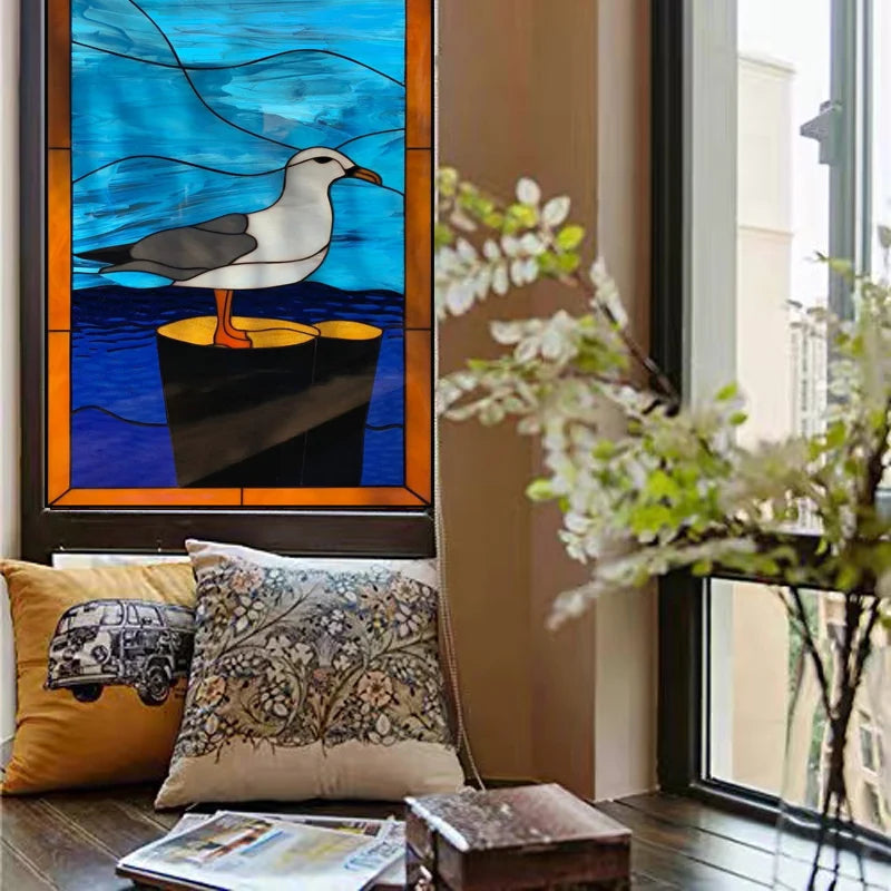 Window Film Frosted Stained Glass Films,Customized Static Cling Church Crosses Picture,Privacy Sticker for Office Home Decor