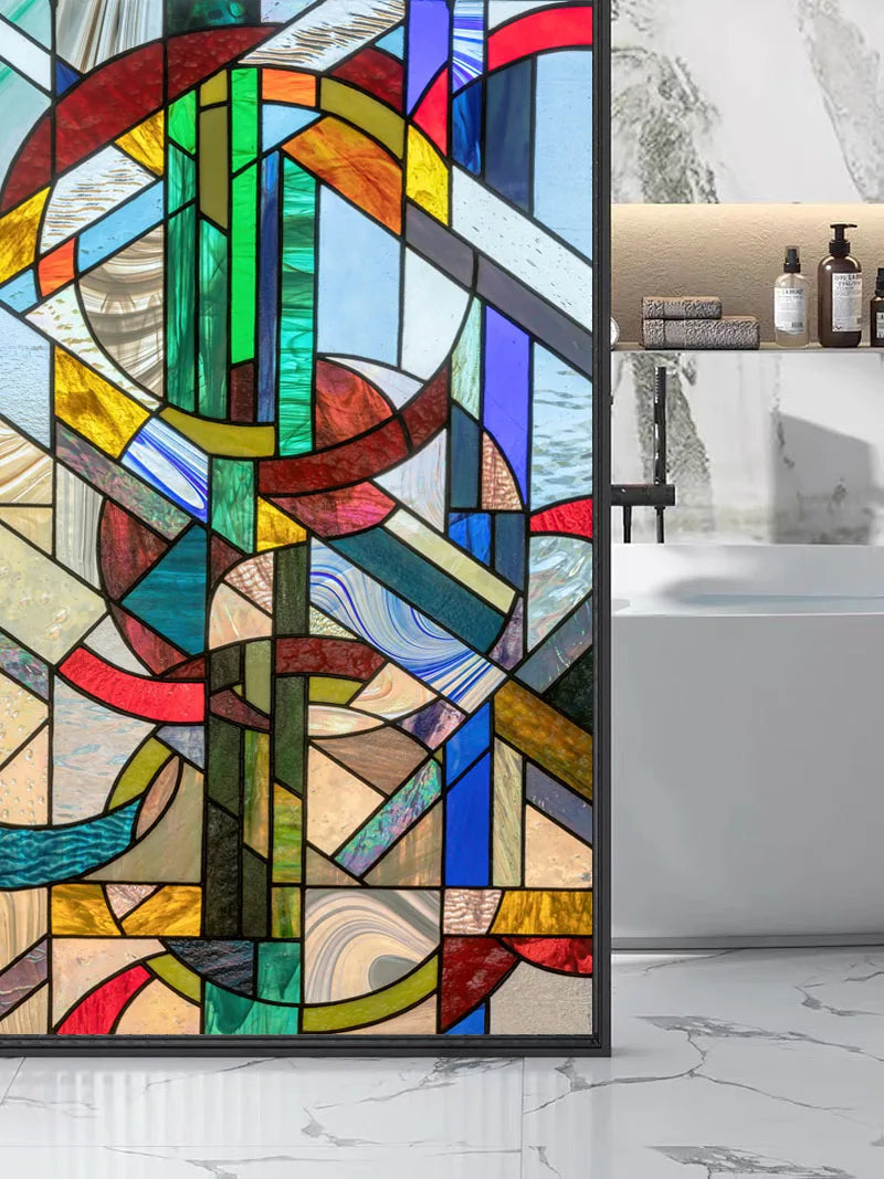 Window Films Stained Glass Films Static Cling Frosted Opaque Church Home Decor Door Sticker Window Treatment Privacy Custom Size