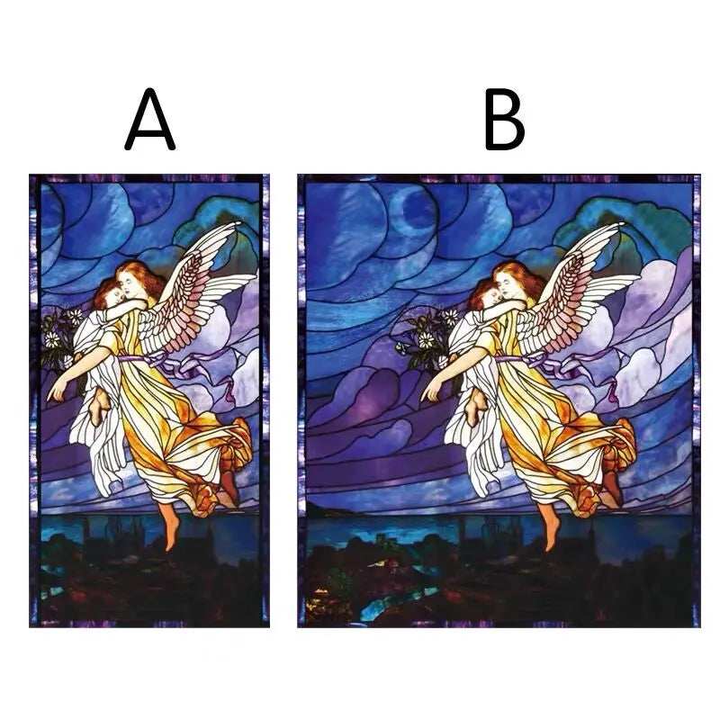 European Church Jesus,Angel Glass Films Stained Window Opaque Frosted Sticker Self Adhesive/Static Cling  Privacy do custom size